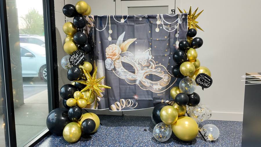 Masquerade party photo backdrop